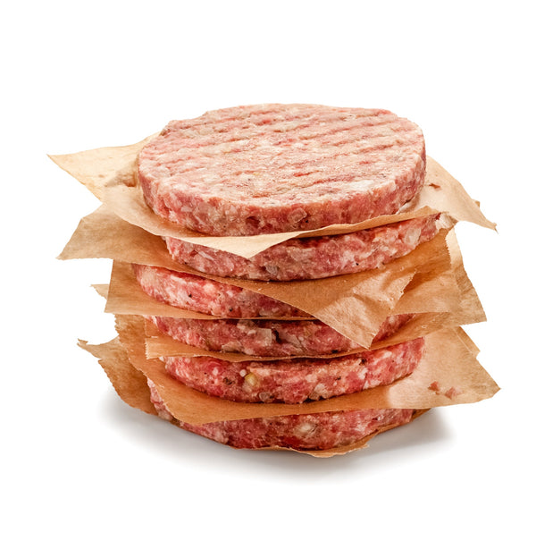 Classic Grass fed beef burgers (un-aged, quick frozen, gluten free)
