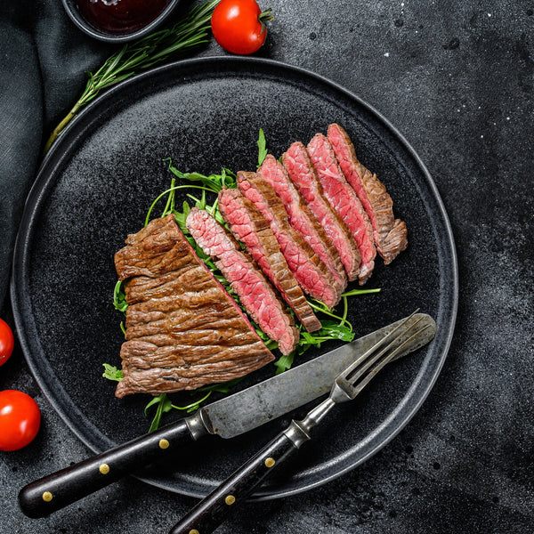 Grass Fed Beef Flat Iron Steak, quick frozen, un-aged)