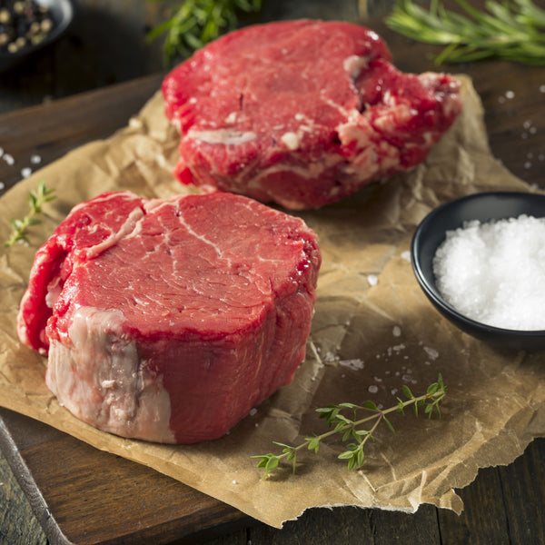 Thick cut grass fed beef fillet sharing steak (450 g) (serves 2) (chilled, 21 day aged)