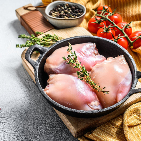 Free Range Chicken Thigh (quick frozen, un-aged, boneless, skinless)