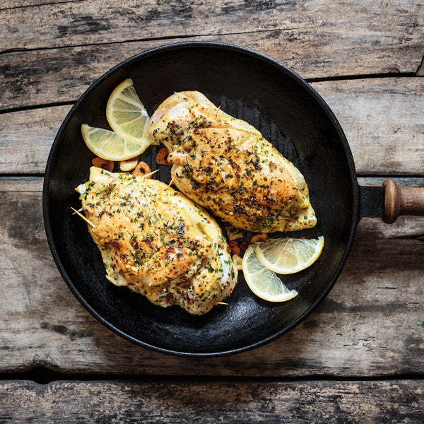 Free Range Chicken Breast Skin on (quick frozen, un-aged, boned)