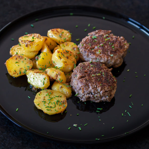 Just Venison wild venison burgers, (100% venison,  grain free, additive free, salt-free, quick frozen, un-aged)