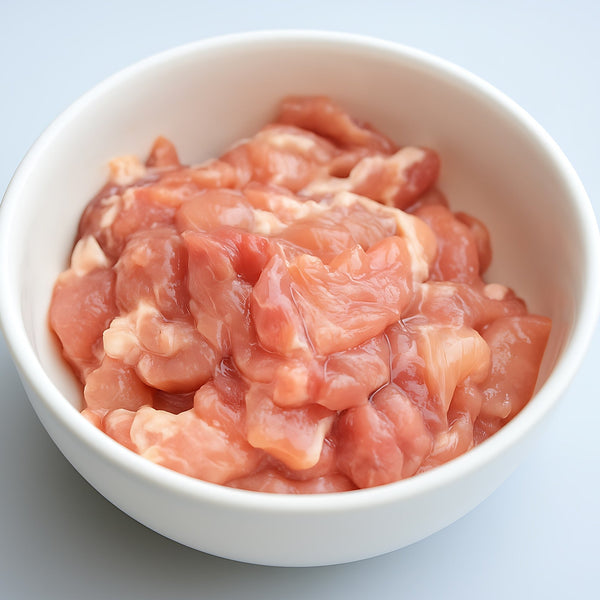 Pasture raised free range Pork stir-fry (quick frozen, un-aged)