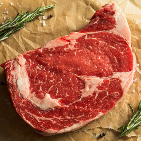 Thick Cut Grass fed beef rib eye sharing steak (400g) (serves 2)(chilled, 21 day aged)